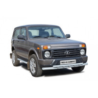 Защита переднего бампера ТехноСфера Труба двойная Урбан d51/63,5 на Лада 4х4 (Нива) 21214, 2131 Защита переднего бампера ТехноСфера Труба двойная Урбан d51/63,5 на Лада 4х4 (Нива) 21214, 2131