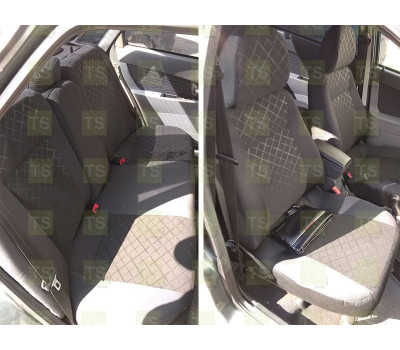 Обивка сидений (не чехлы) термотиснение Скиф на Приора 2 седан