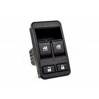 Блок управления стеклоподъемниками без джойстика на 2 кнопки с зеленой подсветкой для Гранта, Калина 2, Датсун