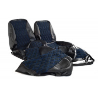 Обивка сидений (не чехлы) экокожа с алькантарой (цветная строчка Ромб/Квадрат) для Шевроле Нива до 2014 г.в. Обивка сидений (не чехлы) экокожа с алькантарой (цветная строчка Ромб/Квадрат) для Шевроле Нива до 2014 г.в.