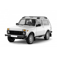 Защита порогов с накладками ПТ 76 мм из нержавейки для 3-дверной Лада 4x4, Нива Легенд