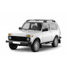 Защита порогов с накладками ПТ 76 мм из нержавейки для 3-дверной Лада 4x4, Нива Легенд