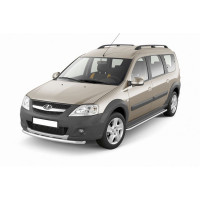 Защита порогов нержавеющая сталь с алюминиевым листом ПТ Ø51мм (НПС) для Ларгус Кросс Защита порогов нержавеющая сталь с алюминиевым листом ПТ Ø51мм (НПС) для Ларгус Кросс