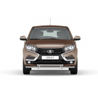 Защита переднего бампера двойная ПТ диаметр 51/51 мм, нержавейка для Иксрей Защита переднего бампера двойная ПТ диаметр 51/51 мм, нержавейка для Иксрей