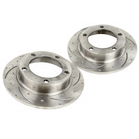 Невентилируемые тормозные диски АТС-SPORT R15 с насечками и перфорацией для Лада 4х4 (Нива) до 2016 года, Нива Тревел, Шевроле Нива