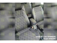Обивка сидений (не чехлы) экокожа с тканью полет (цветная строчка Ромб/Квадрат) на ВАЗ 2107