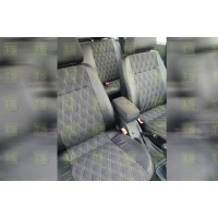 Обивка сидений (не чехлы) экокожа с тканью Полет (цветная строчка Ромб/Квадрат) на Приора 2 хэтчбек Обивка сидений (не чехлы) экокожа с тканью Полет (цветная строчка Ромб/Квадрат) на Приора 2 хэтчбек