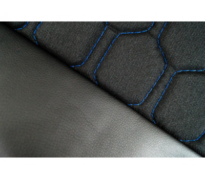 Обивка сидений (не чехлы) экокожа с тканью Полет (строчка Соты) на Приора седан