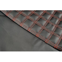 Обивка сидений (не чехлы) экокожа (центр с перфорацией) с цветной строчкой Ромб/Квадрат на Шевроле Нива до 2014 года