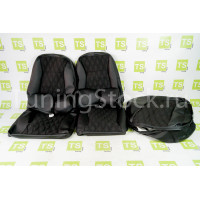 Обивка сидений (не чехлы) экокожа с тканью Полет (цветная строчка Ромб/Квадрат) для Шевроле/Лада Нива 2123 до 2014 года Обивка сидений (не чехлы) экокожа с тканью Полет (цветная строчка Ромб/Квадрат) для Шевроле/Лада Нива 2123 до 2014 года