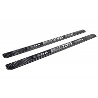 Пластиковые накладки на пороги с хромированной надписью Урбан для Лада 4х4 (Нива) 21213, 21214, 2131 Пластиковые накладки на пороги с хромированной надписью Урбан для Лада 4х4 (Нива) 21213, 21214, 2131