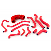 Набор красных патрубков двигателя 21082 из армированного каучука для инжекторных ВАЗ 2108-21099, 2113-2115