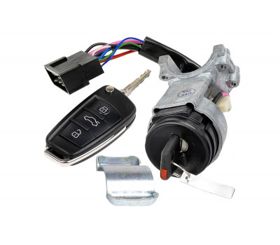 Выкидной ключ в стиле Ауди без чипа (пустой) с адаптированным замком зажигания для ВАЗ 2113-2115, 2110-2112 нового образца