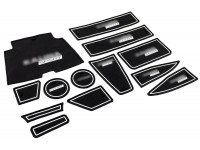 Силиконовые коврики панели приборов и консоли Sport черно-белые для Калина 2