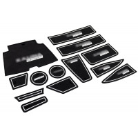 Силиконовые коврики панели приборов и консоли Sport черно-белые для Калина 2 Силиконовые коврики панели приборов и консоли Sport черно-белые для Калина 2