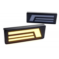 Повторители поворота с L-образным рисунком (3 полосы) оранжевые для Нива 4х4 2121, 21213, 21214, 2131 Повторители поворота с L-образным рисунком (3 полосы) оранжевые для Нива 4х4 2121, 21213, 21214, 2131