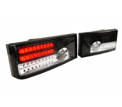 Светодиодные черные задние фонари с белой полосой для ВАЗ 2014, 2113, 21099, 2109, 2108 