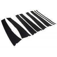 Черные наклейки на стойки дверей с отделкой под алмазную крошку для универсалов Калина, Калина 2, Гранта FL