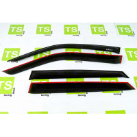 Дефлекторы окон (ветровики) под зеркала с малым уголком для ВАЗ 2110, 2112, Приора седан, хэтчбек