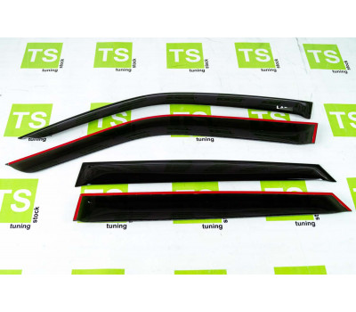 Дефлекторы окон (ветровики) под зеркала с малым уголком для ВАЗ 2110, 2112, Приора седан, хэтчбек
