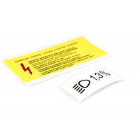 Наклейки под капот Внимание высокое напряжение и 1,3% для Лада без кондиционера Наклейки под капот Внимание высокое напряжение и 1,3% для Лада без кондиционера