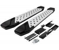 Пороги алюминиевые БМВ стиль для 3-дверной Нива 4х4 2121, Урбан Пороги алюминиевые БМВ стиль для 3-дверной Нива 4х4 2121, Урбан