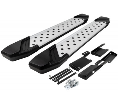 Пороги алюминиевые БМВ стиль для 3-дверной Нива 4х4 2121, Урбан Пороги алюминиевые БМВ стиль для 3-дверной Нива 4х4 2121, Урбан