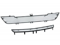 Защита радиатора (сетка) Стрелка хром для Гранта с бампером образца от 2011 года
