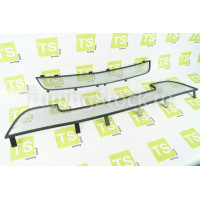 Защита радиатора (сетка) Стрелка хром для Гранта с бампером образца от 2014 года