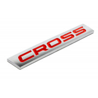 Шильдик Cross красная надпись Кросс для Лада и иномарок Шильдик Cross красная надпись Кросс для Лада и иномарок