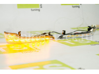 Бегающие светодиодные LED повторители поворота Sal-Man Лексус Стайл хром отражатель (с квадратными секциями) в зеркала нового образца на Гранта, Гранта FL, Калина, Калина 2, Датсун