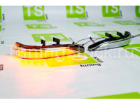 Бегающие светодиодные LED повторители поворота Лексус Стайл Sal-Man с хром отражателем и квадратными секциями в боковые зеркала образца от 2015 года на Веста