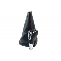 Ручка КПП Sal-Man в стиле Весты с красной строчкой с пыльником для ВАЗ 2113, 2114, 2115