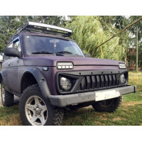 Злая решетка радиатора черная матовая с окантовкой шагрень для Лада 4х4, Нива Легенд Злая решетка радиатора черная матовая с окантовкой шагрень для Лада 4х4, Нива Легенд