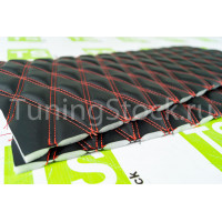 Экокожа Ромб с двойной строчкой 2шт 85x30см для перетяжки обивок дверей 3-дверной Лада 4х4 (Нива) 21213, 21214