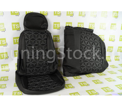 Обивка сидений (не чехлы) Куб экокожа на Приора седан