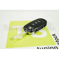 Выкидной ключ черный с белой задней крышкой и проушиной для брелока на Веста, Икс Рей