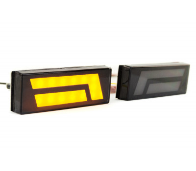 LED повторители поворотника с L-образным рисунком (полосы) желтые для Лада 4х4, Нива Легенд