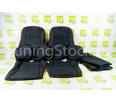 Обивка сидений (не чехлы) ткань с алькантарой на Приора хэтчбек, универсал