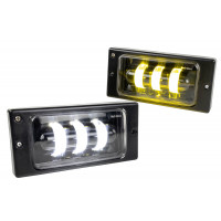 Светодиодные ПТФ Sal-Man 29W 4600lux 3 полосы двухцветные (бело-синий 6000К и желтый 3000К) для ВАЗ 2110-2112, 2113-2115, Шевроле Нива до рестайлинга 2009 года Светодиодные ПТФ Sal-Man 29W 4600lux 3 полосы двухцветные (бело-синий 6000К и желтый 3000К) для ВАЗ 2110-2112, 2113-2115, Шевроле Нива до рестайлинга 2009 года
