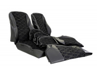 Обивка сидений (не чехлы) экокожа с алькантарой (цветная строчка Соты) для ВАЗ 2108-21099, 2113-2115, 5-дверной Лада 4х4 (Нива) 2131