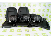 Обивка сидений (не чехлы) экокожа с перфорированной центральной частью, горизонтальной отстрочкой (Линии) на ВАЗ 2112, 2111