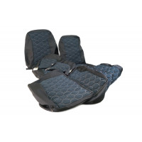 Обивка сидений (не чехлы) ткань с алькантарой (цветная строчка Соты) для ВАЗ 2111, 2112