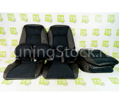 Обивка сидений (не чехлы) экокожа с алькантарой на Приора 2 седан