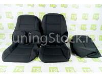 Обивка сидений (не чехлы) черная ткань (центр черная ткань 10мм) на Приора хэтчбек, универсал
