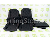 Обивка сидений (не чехлы) ткань с черной тканью 10мм (цветная строчка Соты) для 3-дверной Лада 4х4 (Нива) 21213, 21214