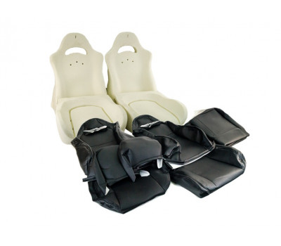 Комплект для сборки сидений Recaro ткань с алькантарой (цветная строчка Соты) на ВАЗ 2111, 2112, Приора хэтчбек, универсал