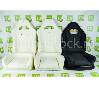 Комплект для сборки сидений Recaro (черная ткань, центр Искринка) на ВАЗ 2111, 2112, Приора хэтчбек, универсал