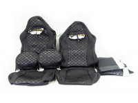 Обивка (не чехлы) сидений Recaro (черная ткань, центр Скиф) на ВАЗ 2108-21099, 2113-2115, 5-дверная Лада 4х4 (Нива) 2131