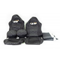 Обивка (не чехлы) сидений Recaro (черная ткань, центр Скиф) на ВАЗ 2108-21099, 2113-2115, 5-дверная Лада 4х4 (Нива) 2131